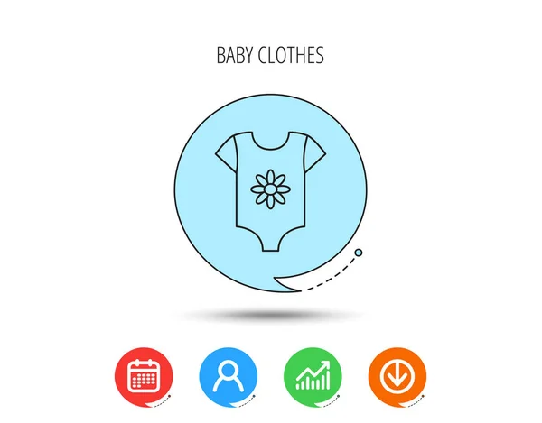Ikona novorozence oblečení. Dětské tričko nosí znak. — Stockový vektor