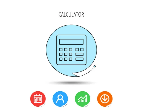 Icône de calculatrice. Signature comptable . — Image vectorielle