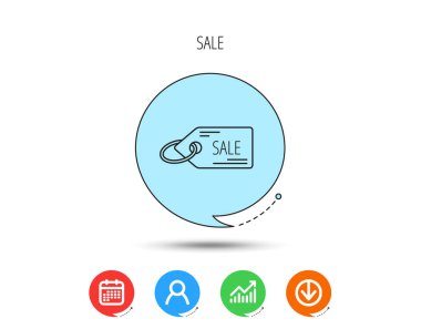 Satılık alışveriş bir ses etiketi simgesi. Etiket işareti indirim.