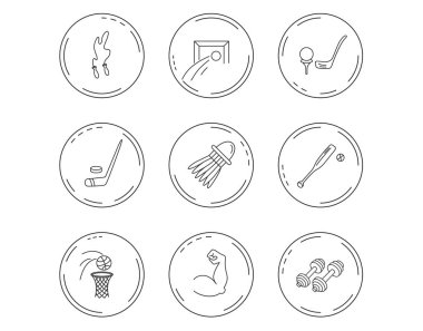 Atlama ipi, futbol ve golf simgeler.