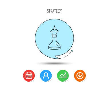 Strateji simgesi. Satranç Kraliçe veya Kral işareti.