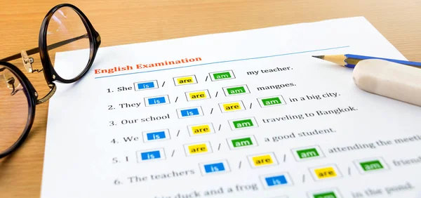 English test sheet — Stock Photo, Image