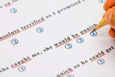 birden çok seçim sınav sayfa İngilizce