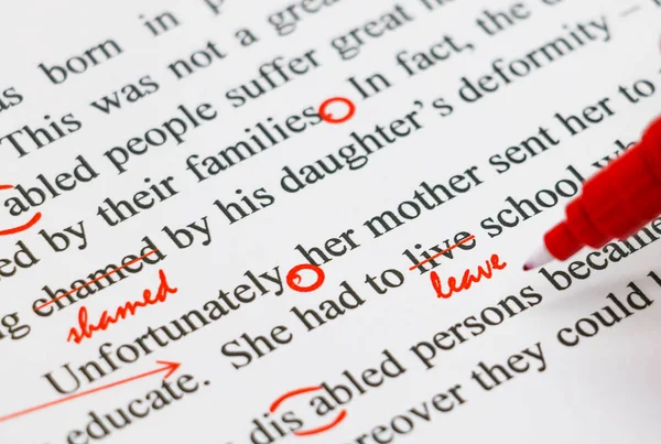 Proofreading english document — Stock Photo, Image