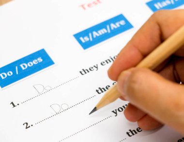 İngilizce sınavı sayfası