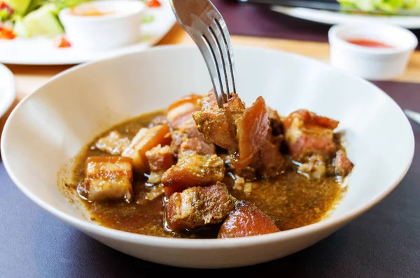 Stewed pork in bowl — Stock Photo, Image