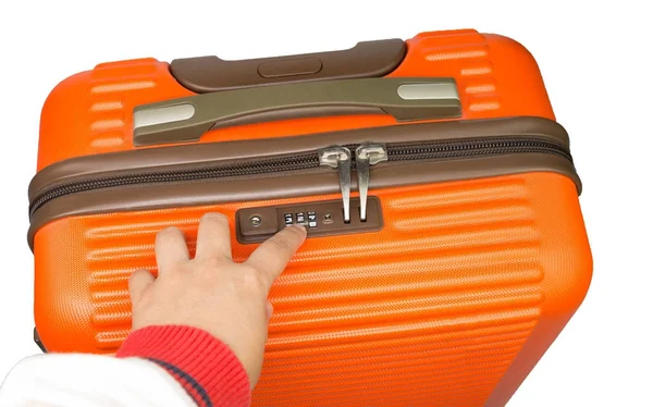 Coding lock of travelling baggage — Stock Photo, Image