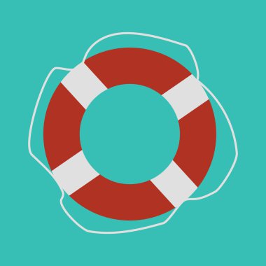 Turkuaz arka planda bir can simidi