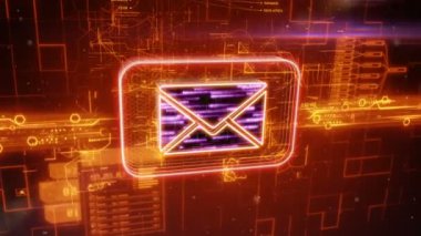 Turuncu arka plan üstünde e-posta kutsal kişilerin resmi