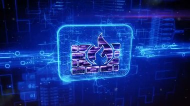 Mavi arka plan güvenlik duvarı simgesine