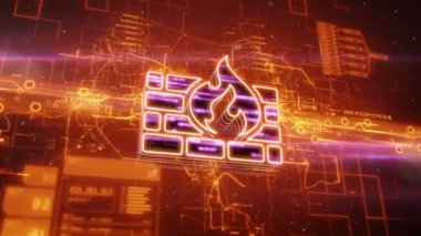 Güvenlik Duvarı simgesi turuncu arka plan üzerinde