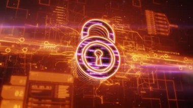 Turuncu arka plan asma kilit simgesine