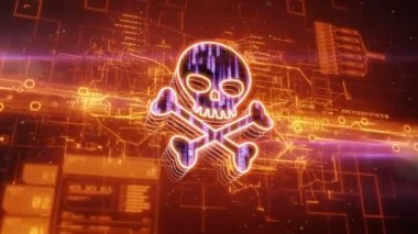 Turuncu arka plan üstünde kafatası ve kemikler kutsal kişilerin resmi