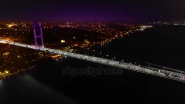 Istanbul Boğaz Köprüsü gece köprü