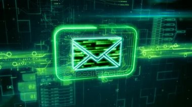 Yeşil arka plan üstünde e-posta kutsal kişilerin resmi