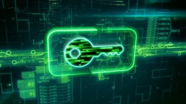 Yeşil arka plan üzerinde anahtar simgesi