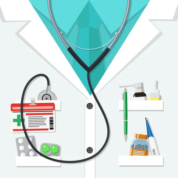 Beyaz doktor ilaç ve tıbbi cihazlar ile uygun