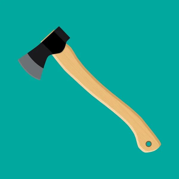Axe, ax, hatchet with wooden handle — Stock Vector