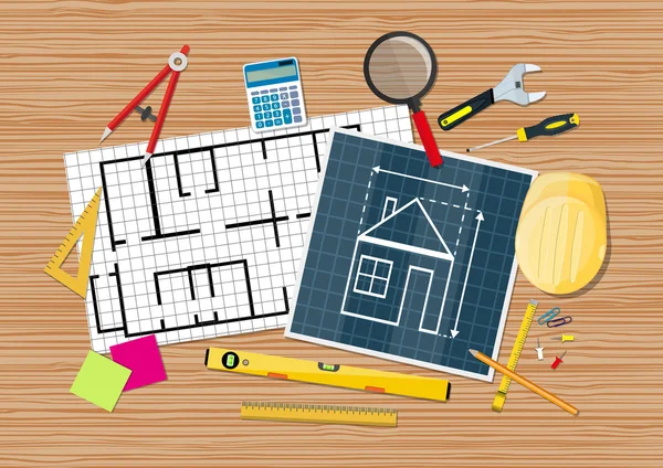 Mühendis Resepsiyon. araçları ile blueprint
