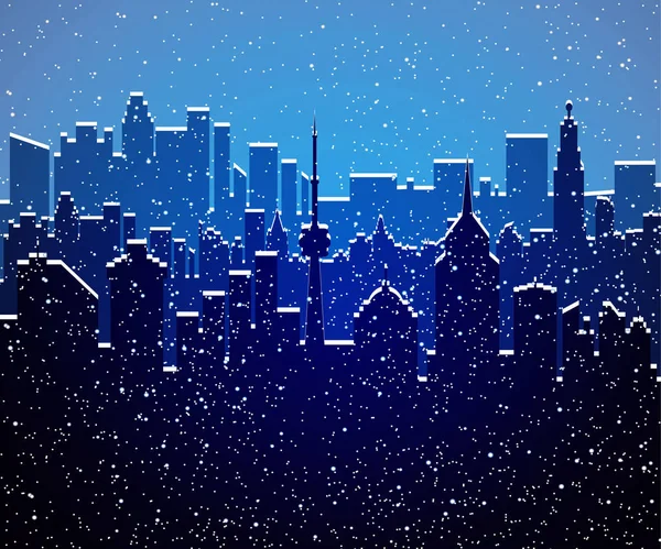 Boże Narodzenie i nowy rok, zima miejski gród — Wektor stockowy