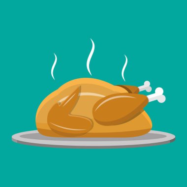 Kızarmış tavuk ya da hindi yeşil izole