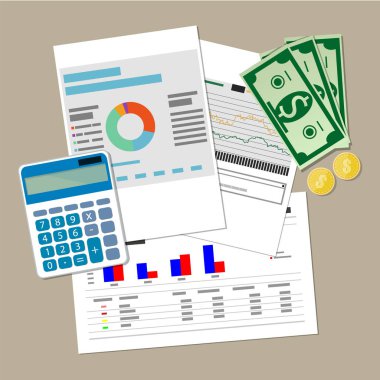 financial report concept. Business background. clipart