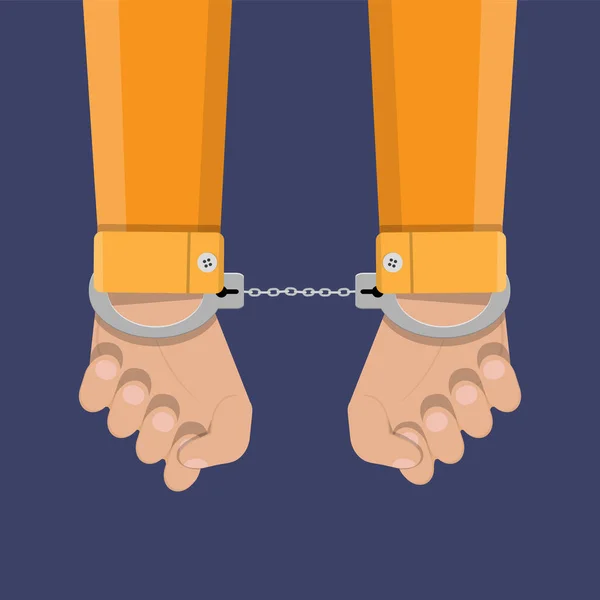 Human hands in handcuffs — Stock Vector