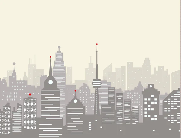 Foggy city skyline — Stock Vector