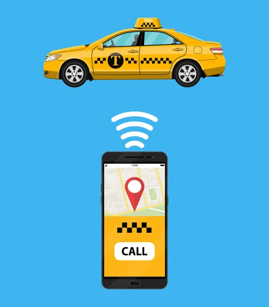 タクシー モバイル アプリのコンセプト — ストックベクタ