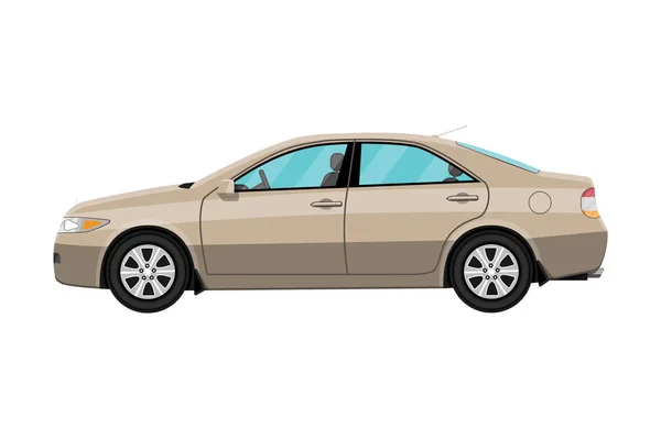 Generic brown sedan car isolated on white — Stock Vector