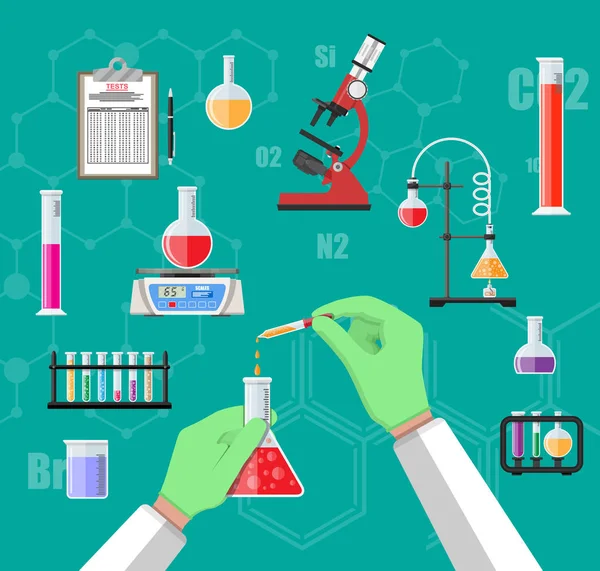 Attrezzature per l'educazione scientifica di biologia — Vettoriale Stock