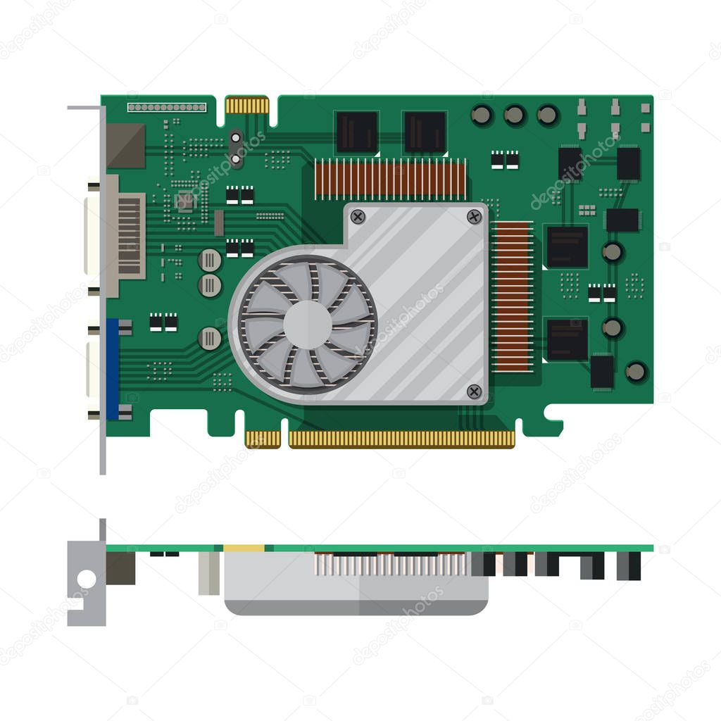 Video card isolated on white