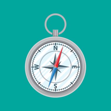 Vintage gümüş metal pusula