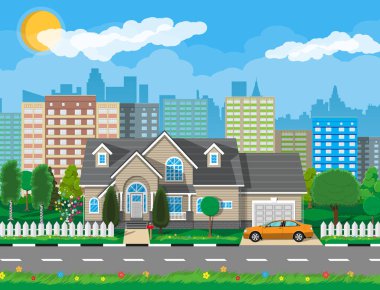 Araba ile özel banliyö ev