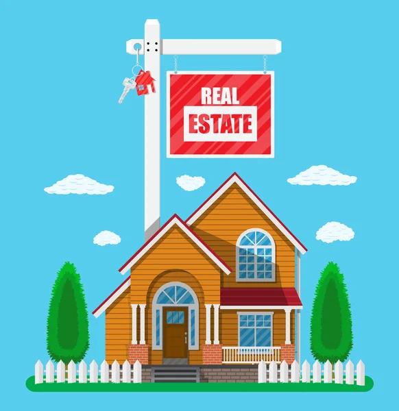 Privát külvárosi ház. Real estate — Stock Vector