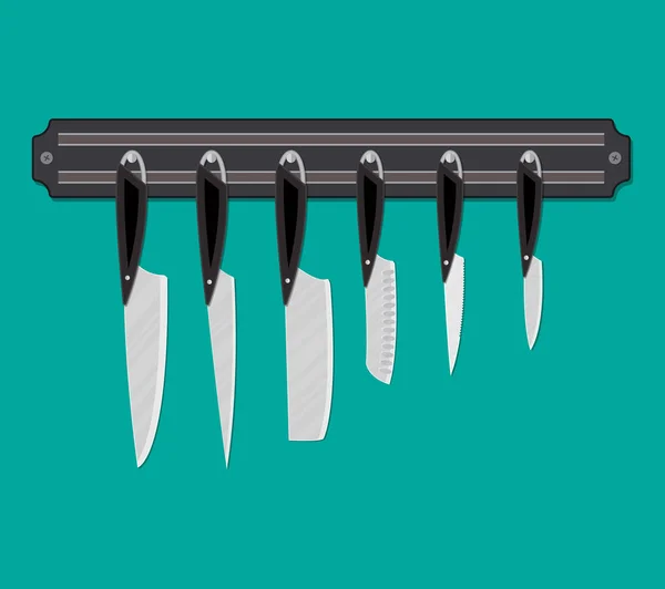 Sada kuchyňské nože pro různé produkty — Stockový vektor