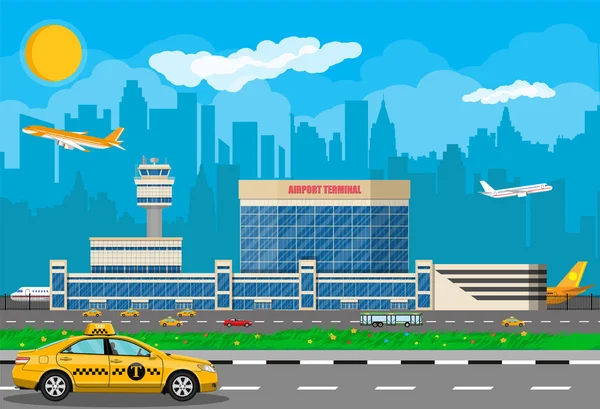 Concepto de aeropuerto internacional . — Vector de stock