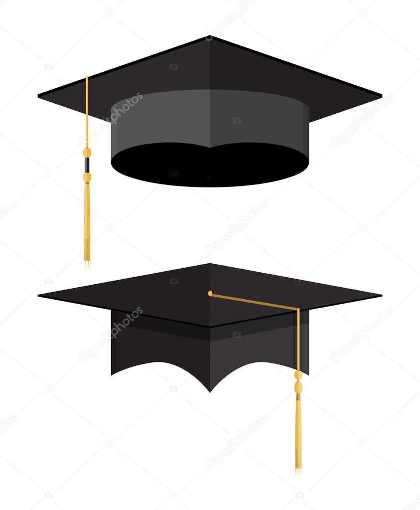 Academic graduation cap. Student hat