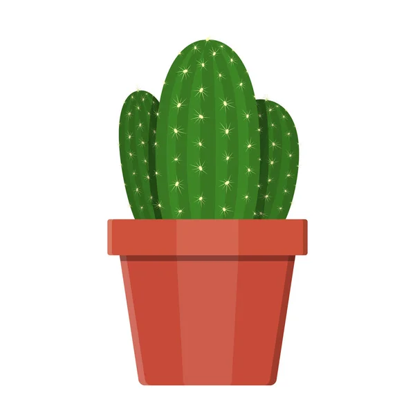 Kaktus växt i blomkruka. Dekoration hem växt. — Stock vektor