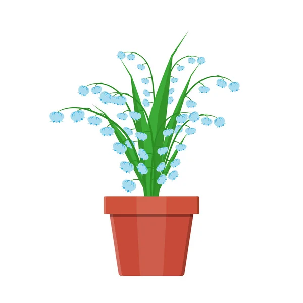 Planta de flor em vaso de flores. Decoração planta home . — Vetor de Stock