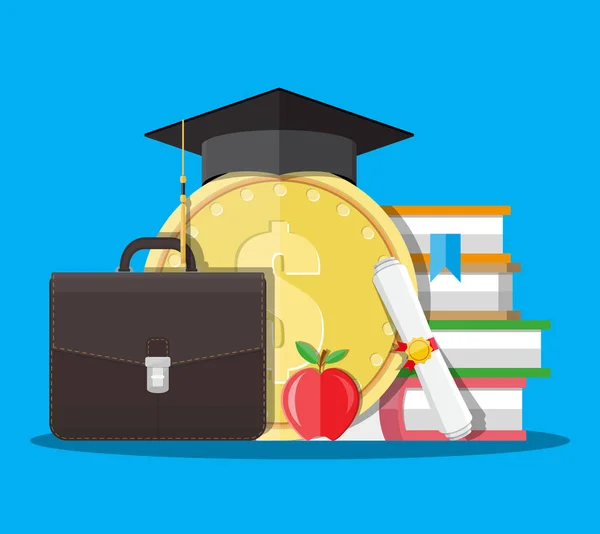 Ahorro en educación y concepto de inversión . — Vector de stock