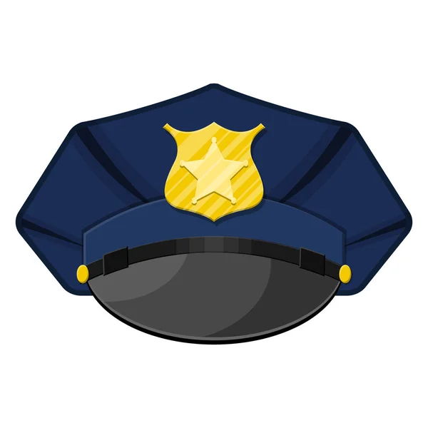 Policejní čepici s zlaté Kokarda. — Stockový vektor