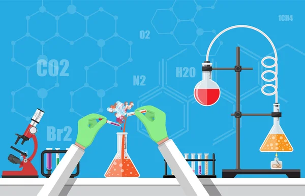 Biología ciencia educación equipo — Archivo Imágenes Vectoriales