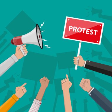 Megafon konseptiyle protesto