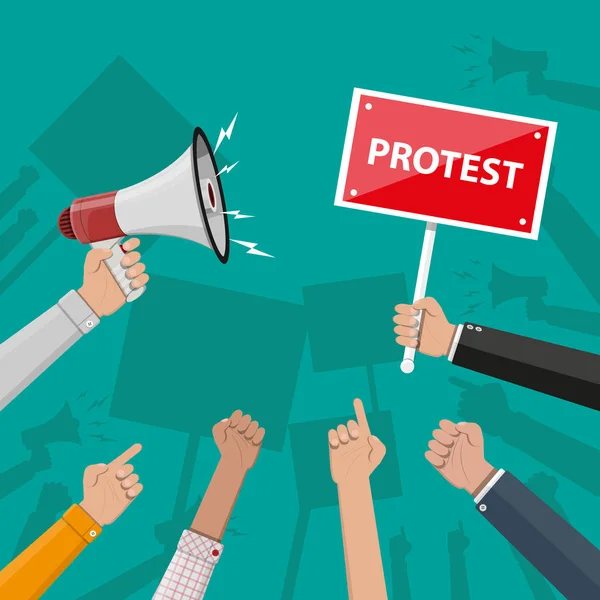 Protest concept with megaphone — Stock Vector