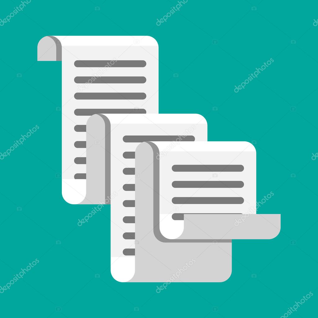 Eingang-Symbol. Rechnung in Papierform. Gesamtrechnung ...