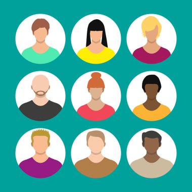 İnsanlar yüz, avatar simge, çizgi film karakteri