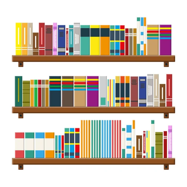 Libreria. Libreria con libri diversi . — Vettoriale Stock