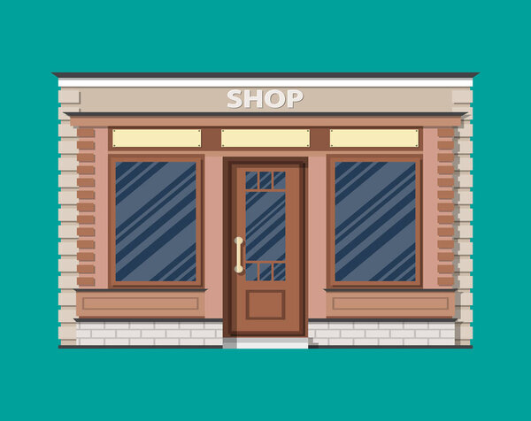 Внешний вид магазина. Деревянный и кирпичный материал
.