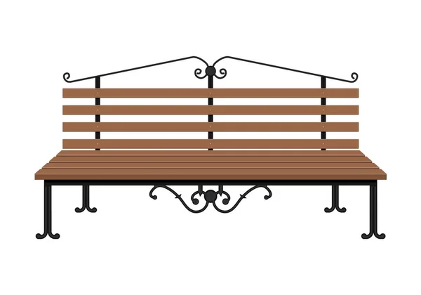 Banco de madera aislado sobre fondo blanco. — Vector de stock